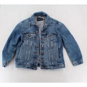 Calvin Klein Jean Jacket Denim Trucker Metal Snap Sz XS